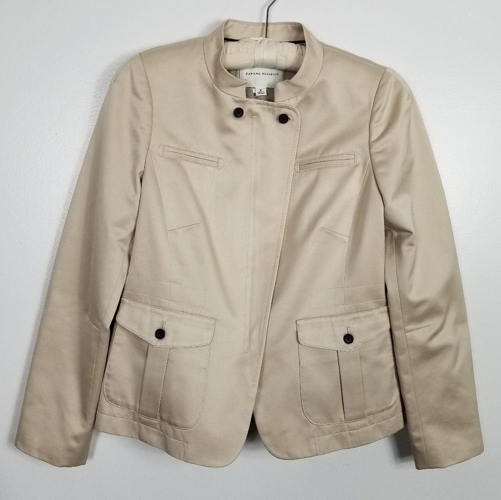 Banana Republic Zip Up Blazer Size 8 EUC 0162